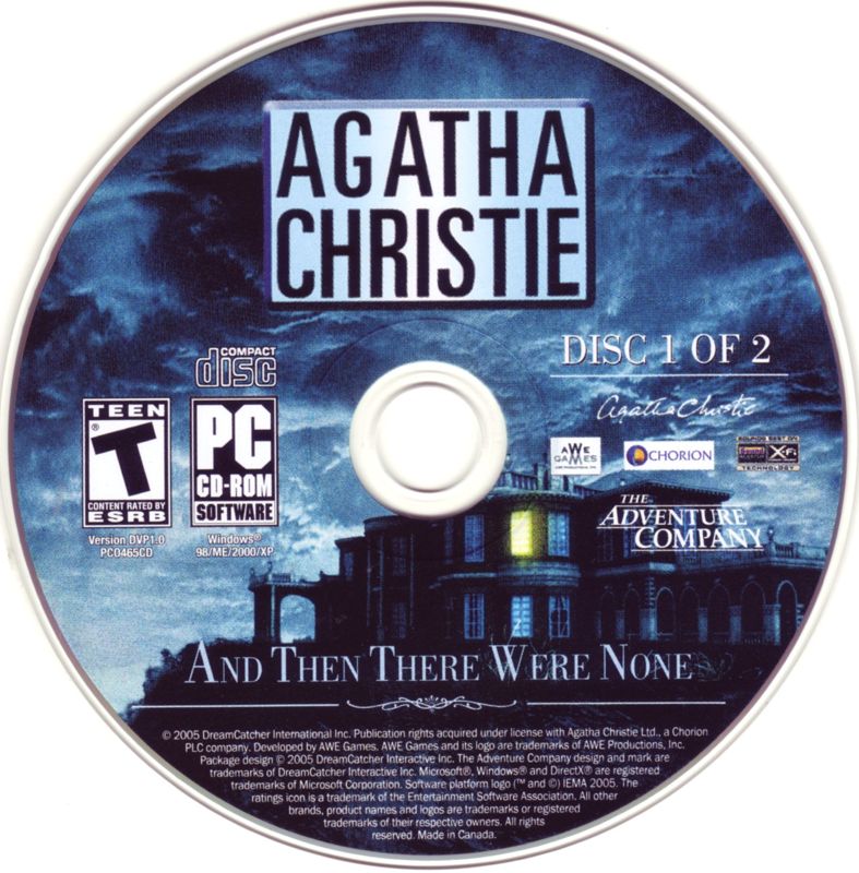 Media for Agatha Christie: And Then There Were None (Windows): Disc 1