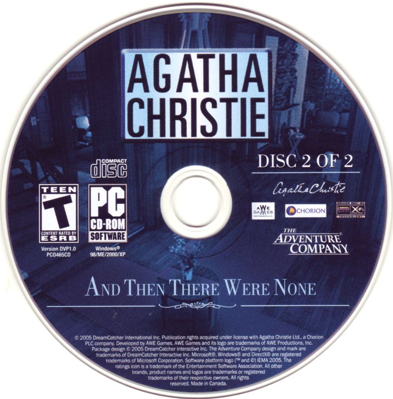 Media for Agatha Christie: And Then There Were None (Windows): Disc 2