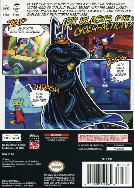Back Cover for Disney's PK: Out of the Shadows (GameCube)
