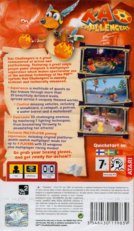 Back Cover for Kao Challengers (PSP)