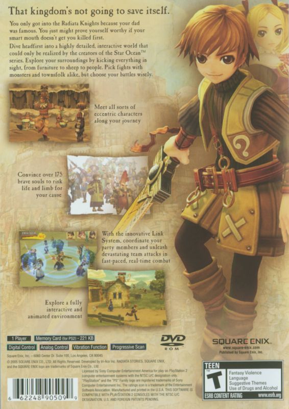 Back Cover for Radiata Stories (PlayStation 2)