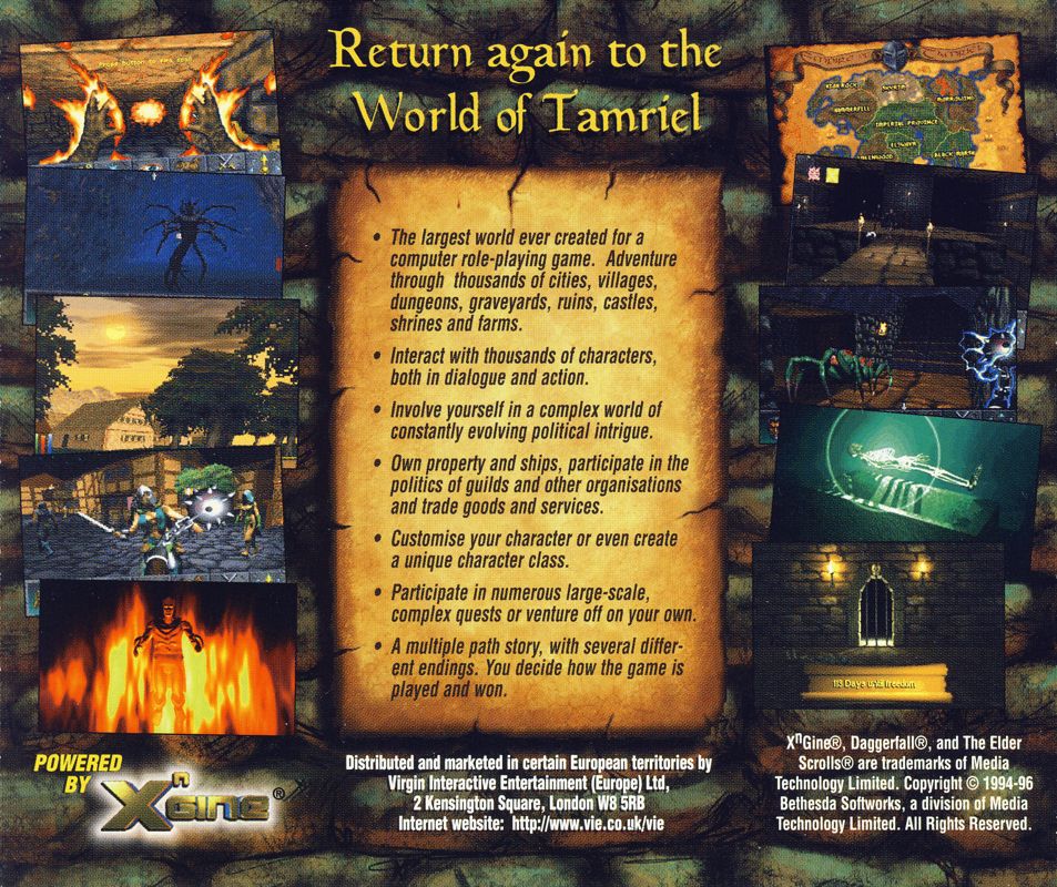 Other for The Elder Scrolls: Chapter II - Daggerfall (DOS): Jewel Case - Back