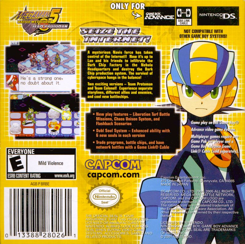 Back Cover for Mega Man Battle Network 5: Team Protoman (Game Boy Advance)