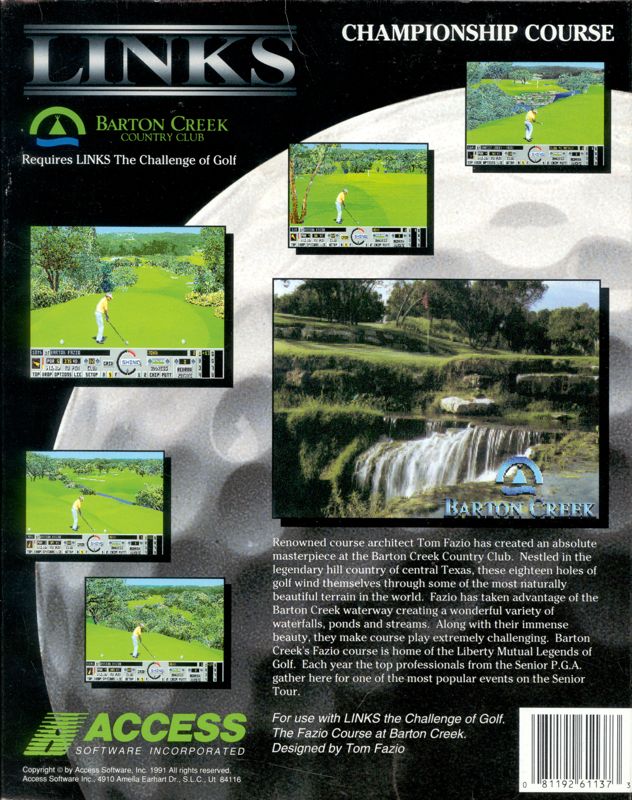 Back Cover for Links: Championship Course - Barton Creek (DOS) (3.5" floppy disk release)