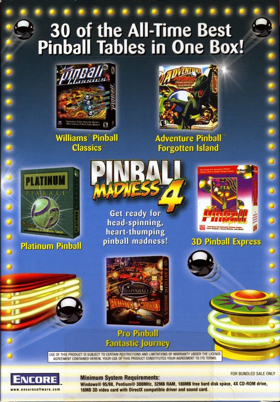 Back Cover for Pinball Madness 4 (Windows)