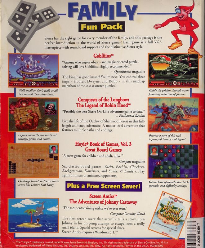 Back Cover for Family Fun Pack (DOS and Windows 3.x)
