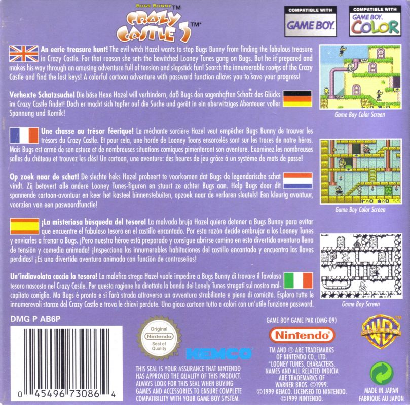 Bugs Bunny: Crazy Castle 3 cover or packaging material - MobyGames