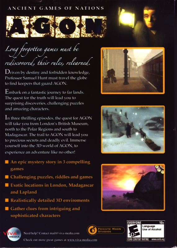 Back Cover for AGON: The Mysterious Codex (Windows)