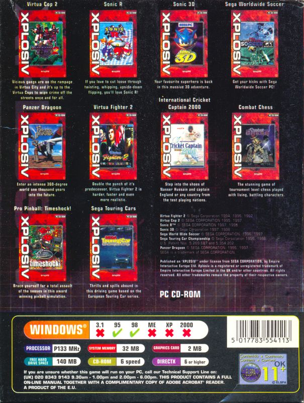 Back Cover for Xplosiv Top 10 (DOS and Windows)