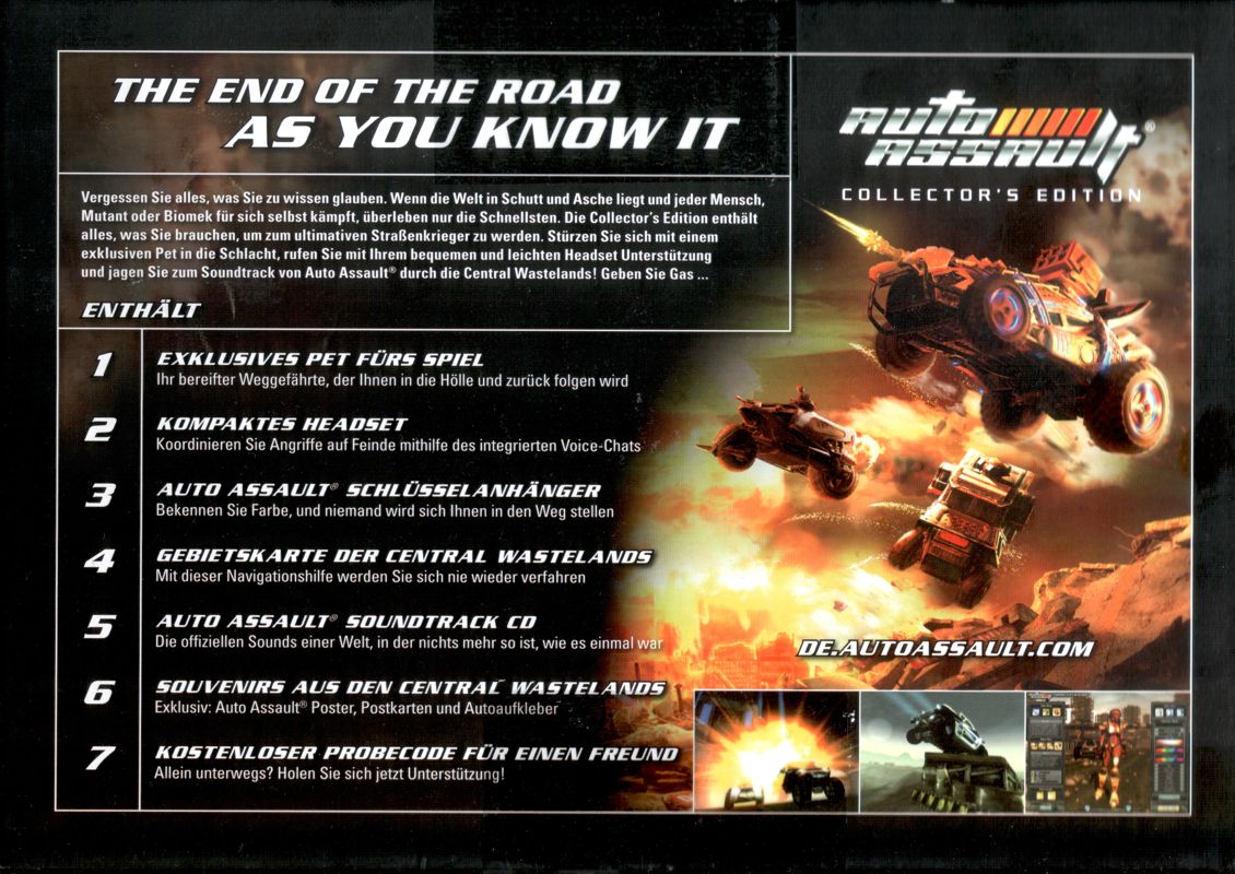 Back Cover for Auto Assault (Collector's Edition) (Windows)