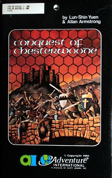 Front Cover for Conquest of Chesterwoode (TRS-80) (Styrofoam folder)