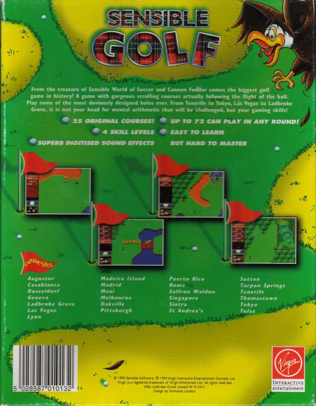 Back Cover for Sensible Golf (Amiga)