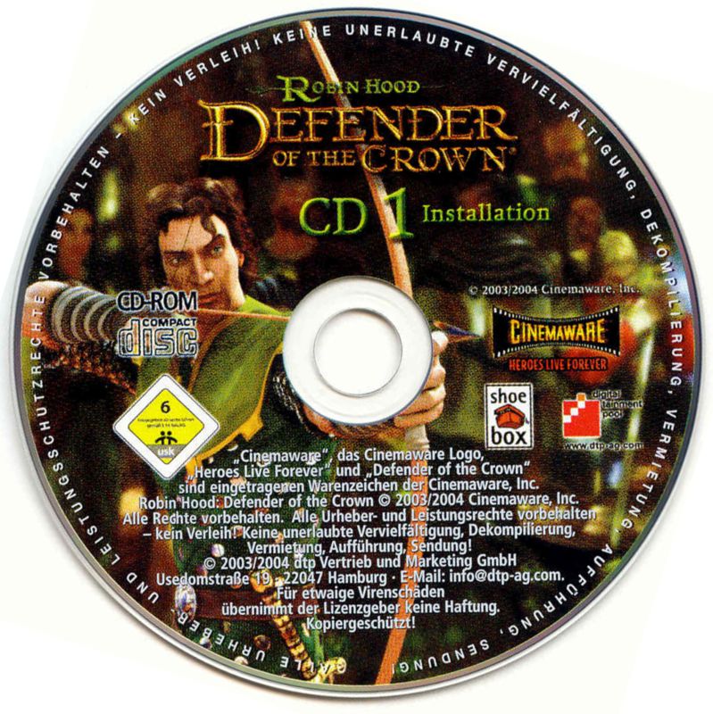 Media for Robin Hood: Defender of the Crown (Windows): Disc 1