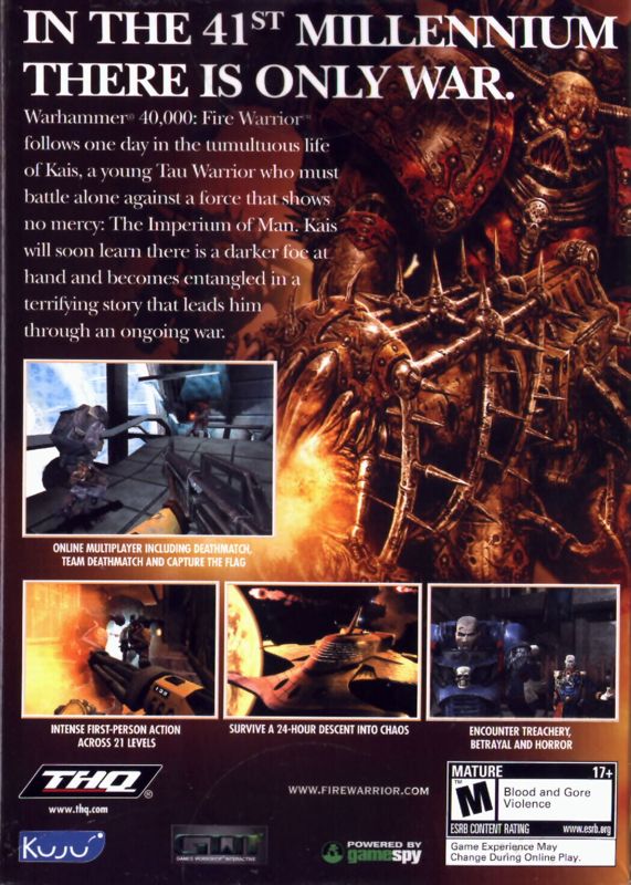 Back Cover for Warhammer 40,000: Fire Warrior (Windows)