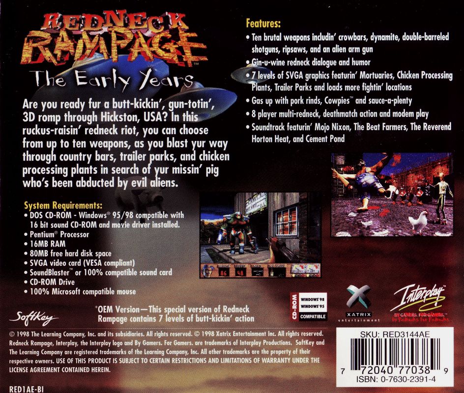Other for Redneck Rampage: The Early Years (DOS): cd case back