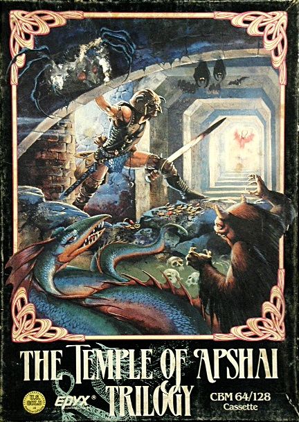 Front Cover for Temple of Apshai Trilogy (Commodore 64) (U.S. Gold release)