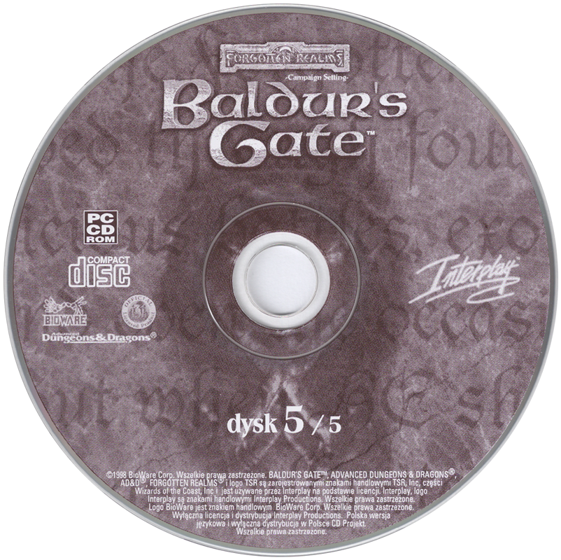 Media for Baldur's Gate: 4 in 1 Boxset (Windows): Baldur's Gate Disc 5