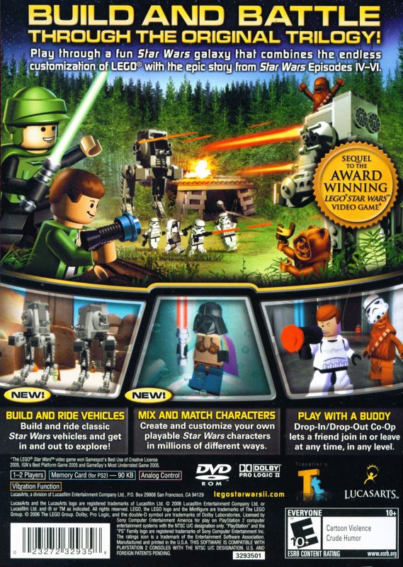 Back Cover for LEGO Star Wars II: The Original Trilogy (PlayStation 2)