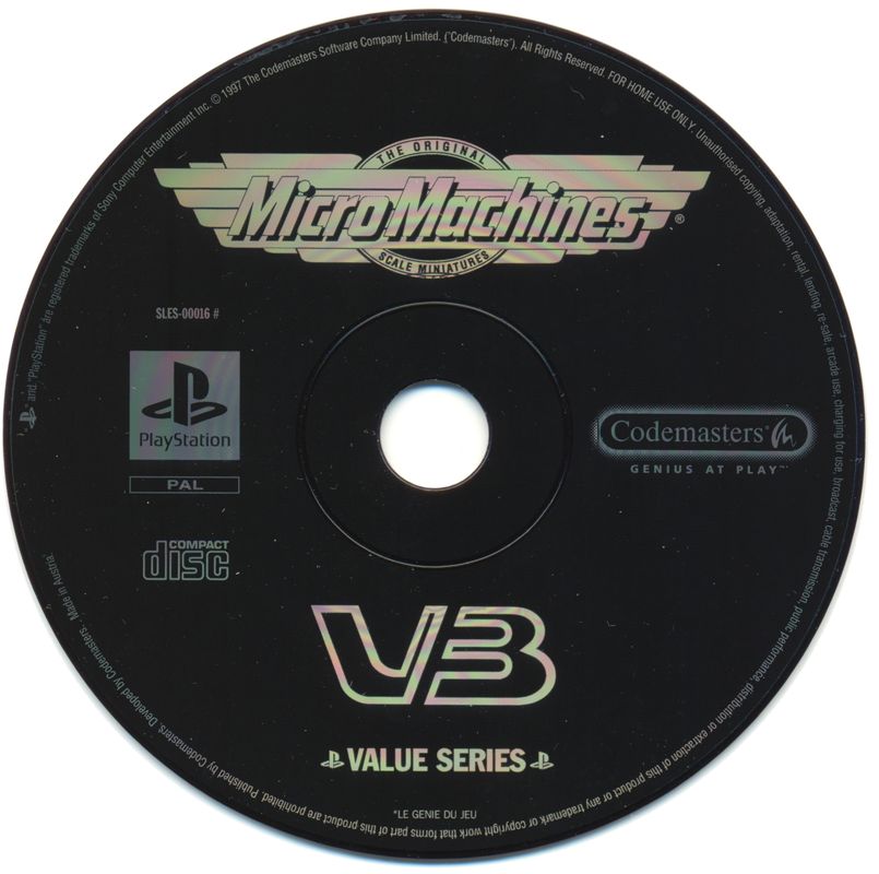 Media for Micro Machines V3 (PlayStation) (Value Series release)