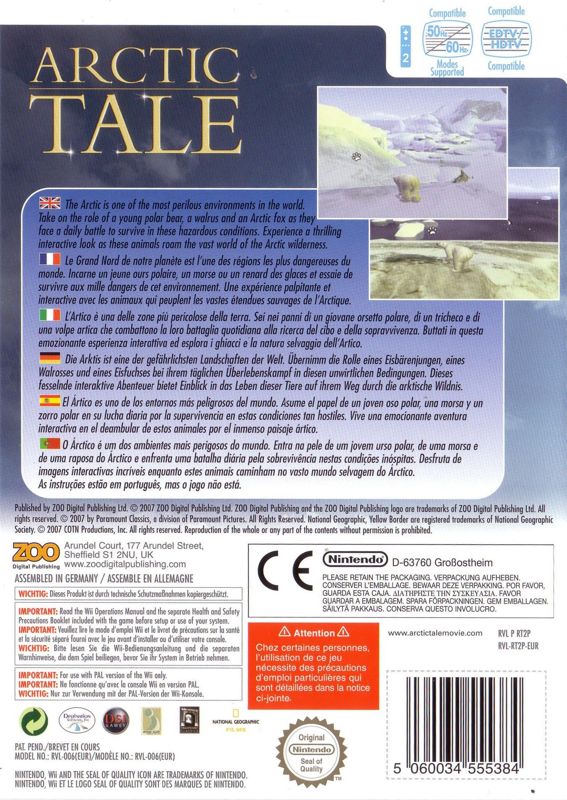 Back Cover for Arctic Tale (Wii)