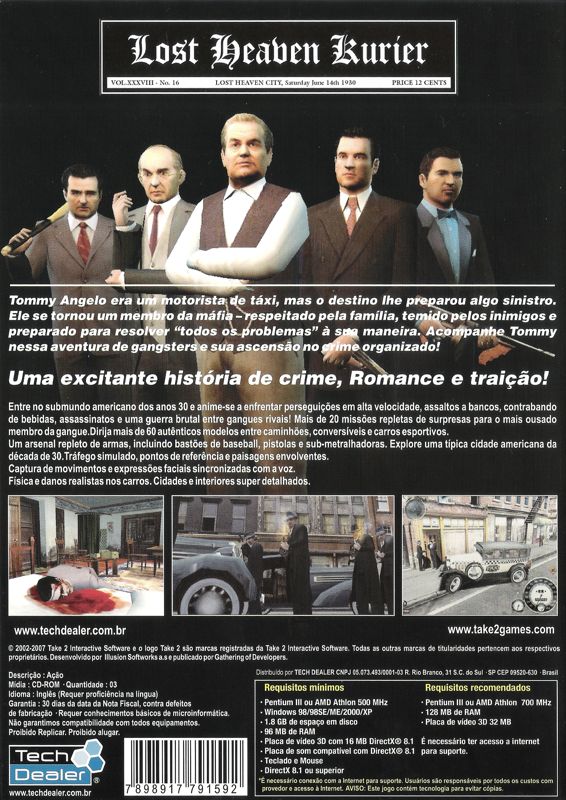Back Cover for Mafia (Windows) (TD Collection release)