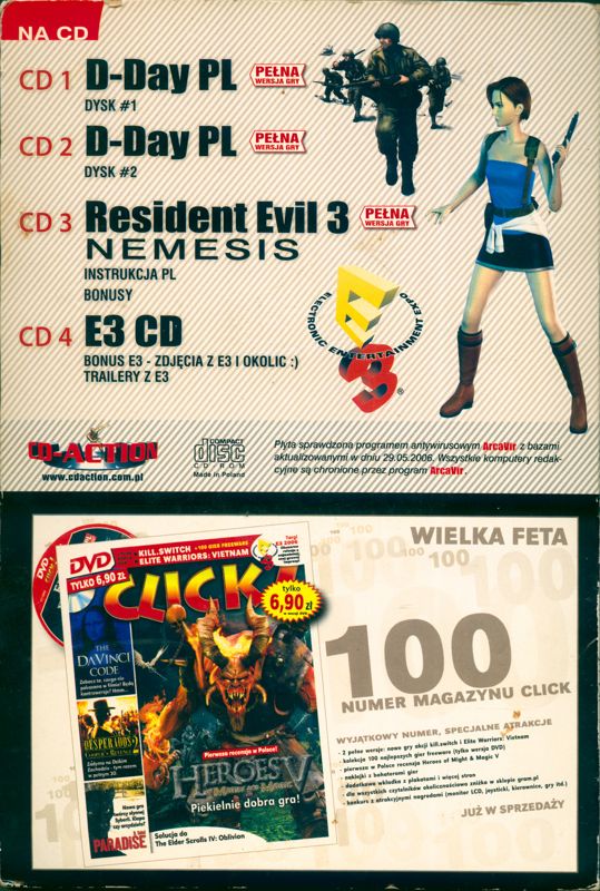 Back Cover for Resident Evil 3: Nemesis (Windows) (CD-Action magazine #127 (7/2006) covermount - CD version)