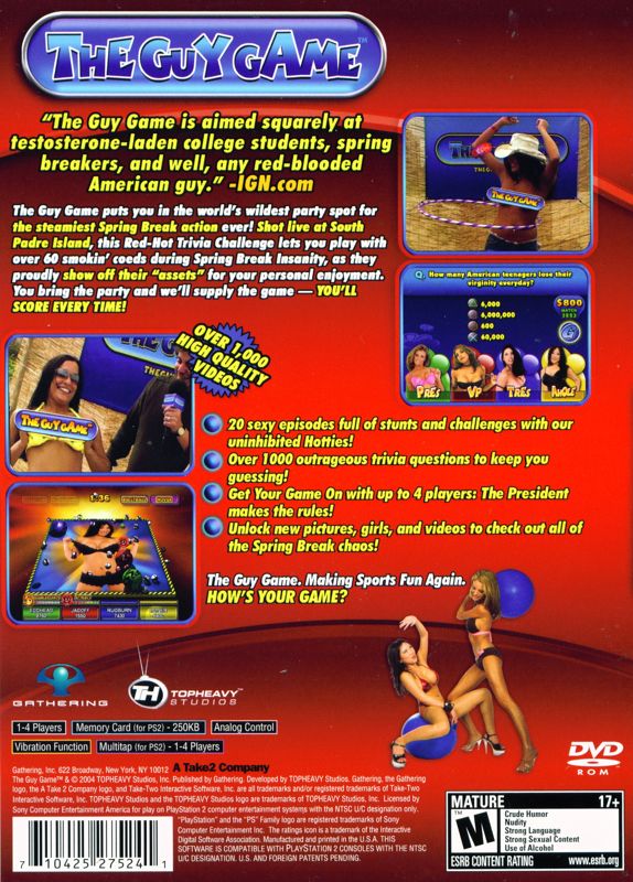Back Cover for The Guy Game (PlayStation 2)