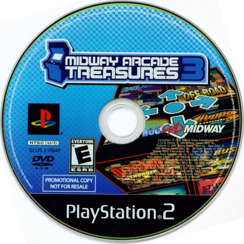 Media for Midway Arcade Treasures 3 (PlayStation 2) (Promotional Copy)