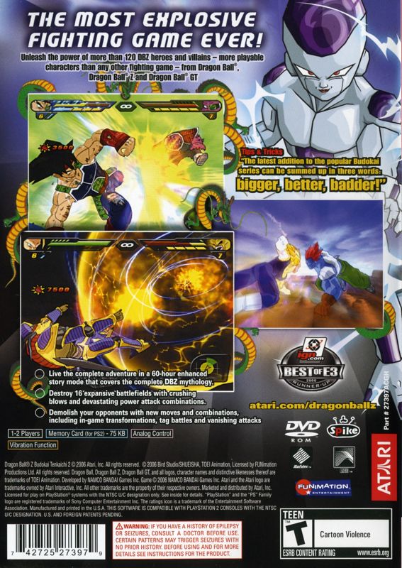 Dragon Ball Z: Budokai 2 PS2 Front cover