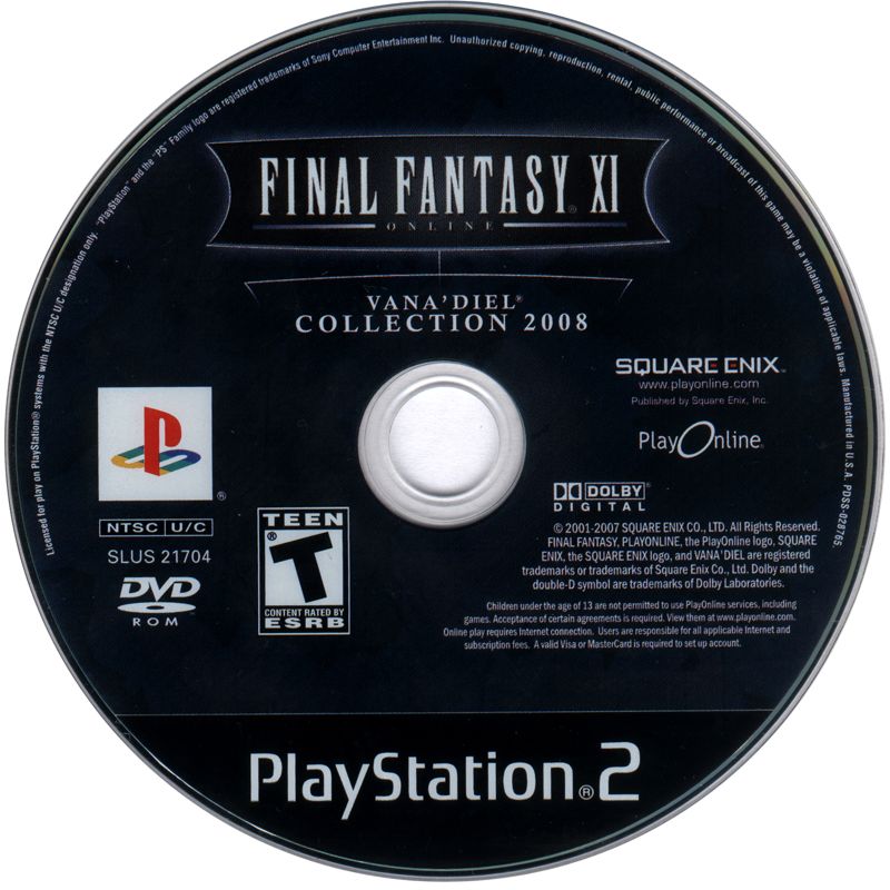 Media for Final Fantasy XI Online: Vana'Diel Collection 2008 (PlayStation 2)