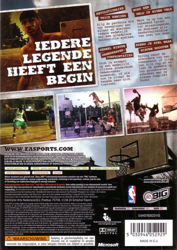 Back Cover for NBA Street Homecourt (Xbox 360)