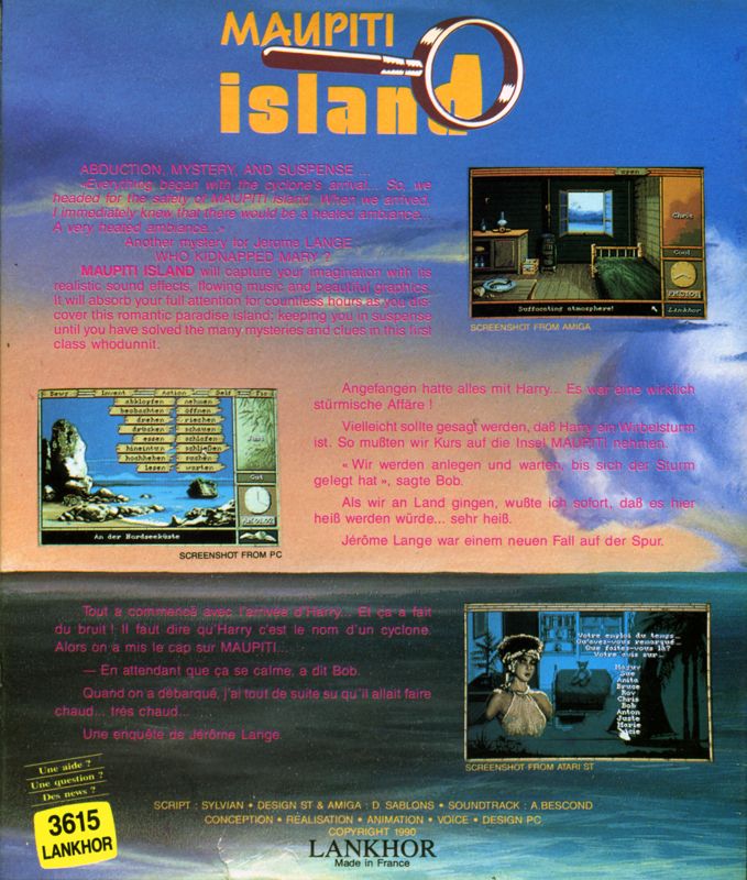 Back Cover for Maupiti Island (DOS)