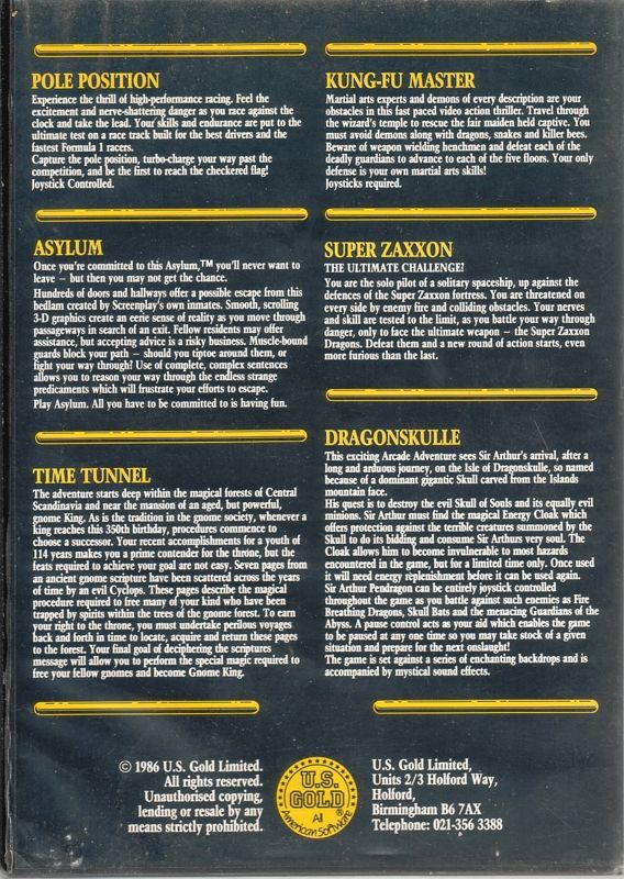 Back Cover for The Gold Collection II (Commodore 64)