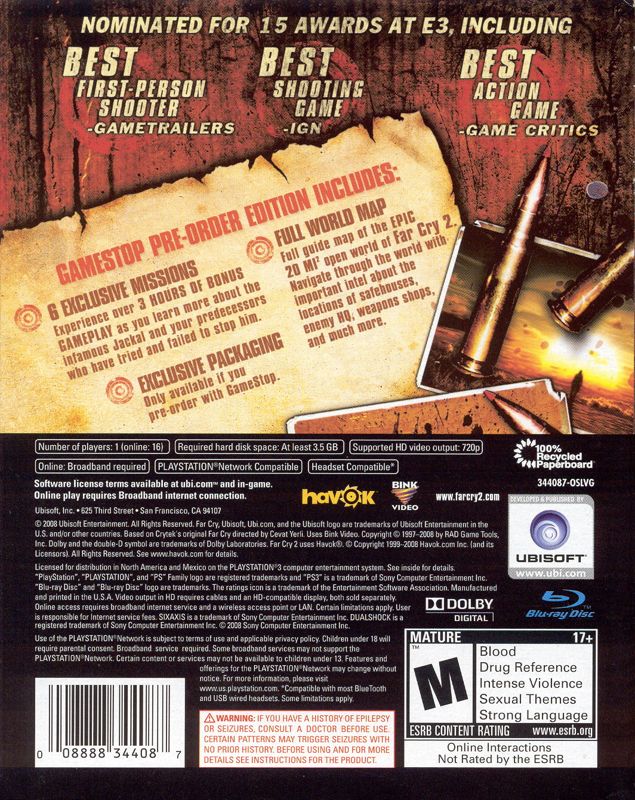 Far Cry 2 cover or packaging material - MobyGames