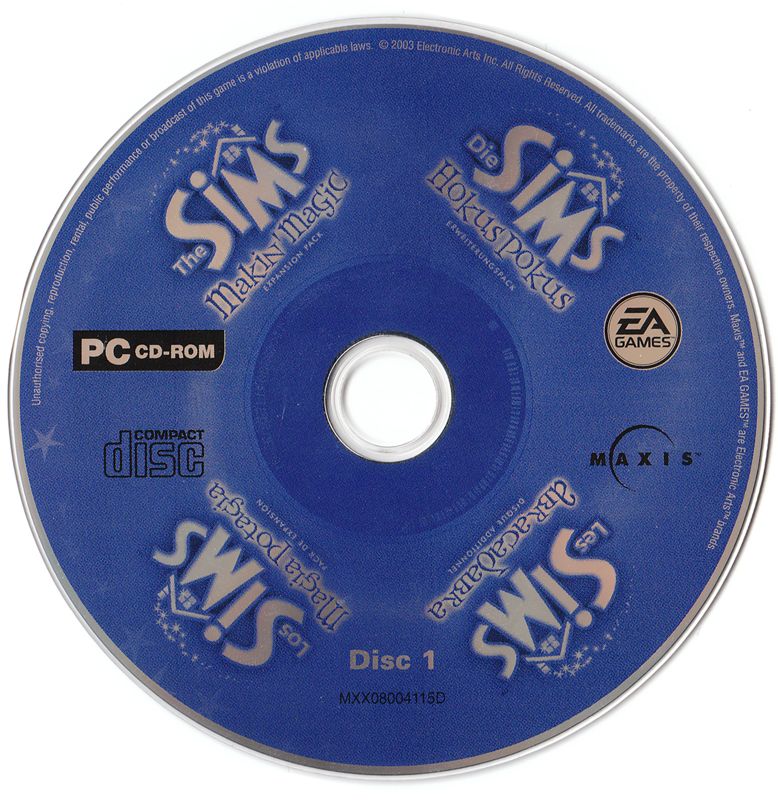 Media for The Sims: Makin' Magic (Windows) (Product #MXF08004115IS): Disc 1