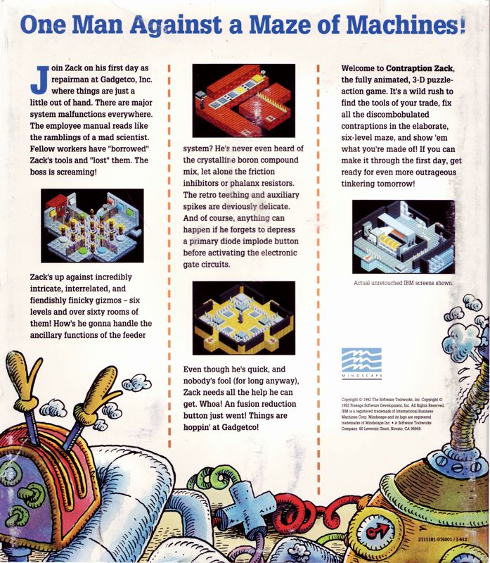 Back Cover for Contraption Zack (DOS)