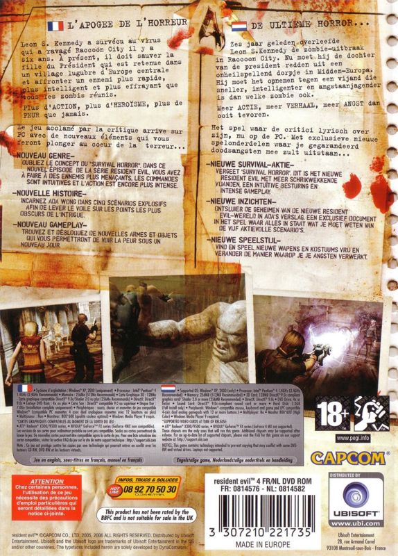 Back Cover for Resident Evil 4 (Windows)