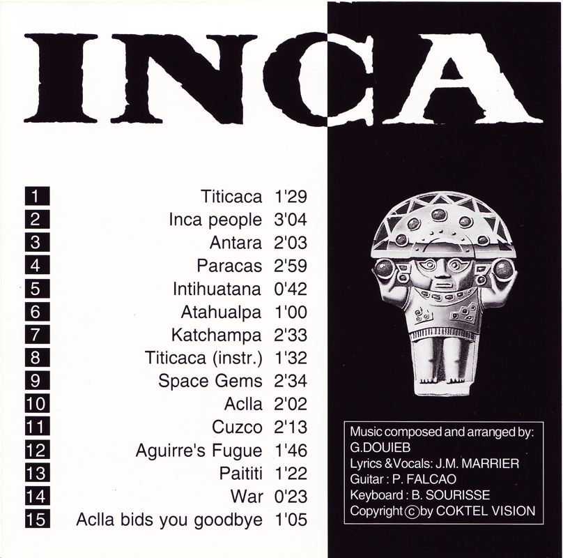 Soundtrack for Inca I & II: Collector's Edition (DOS): Jewel Case - Reverse Front