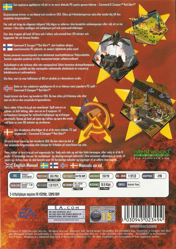 Back Cover for Command & Conquer: Red Alert 2 (Windows)