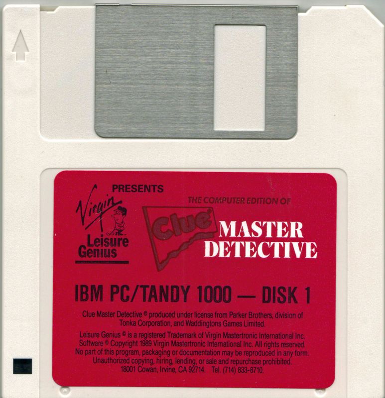 Media for Clue: Master Detective (DOS) (Dual-media release): 3.5" Disk
