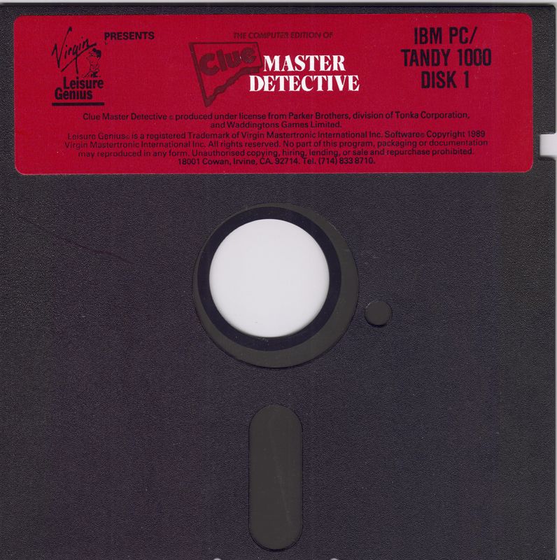 Media for Clue: Master Detective (DOS) (Dual-media release): 5.25" Disk 1/2