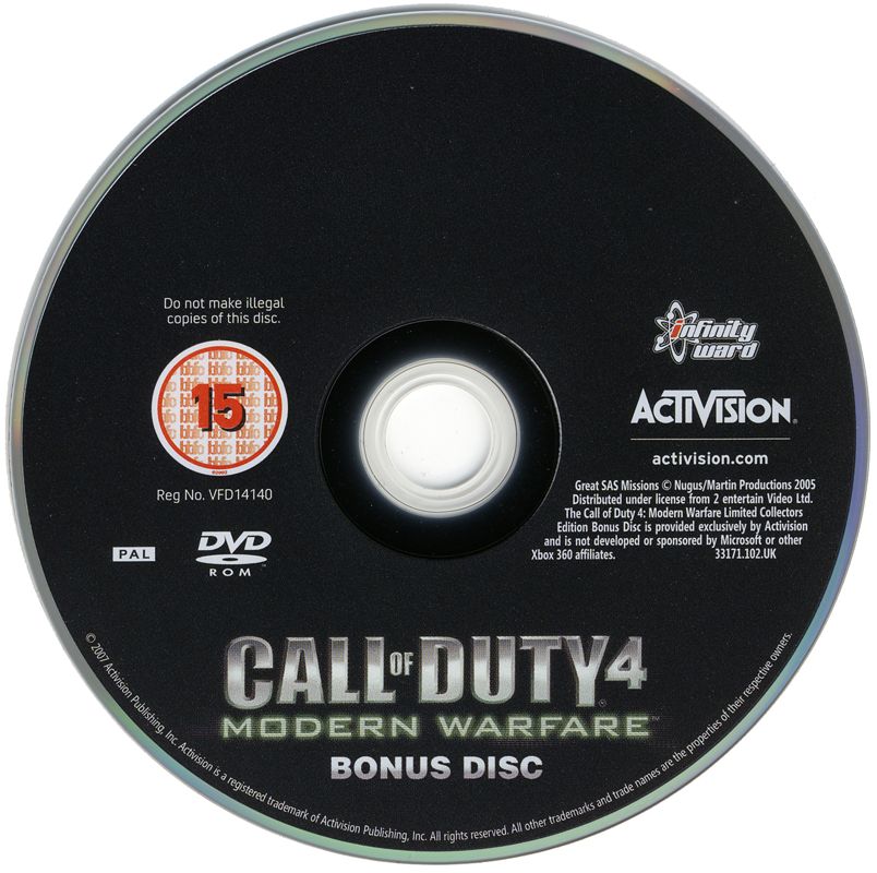 Extras for Call of Duty 4: Modern Warfare (Limited Collector's Edition) (Windows): Bonus Disc