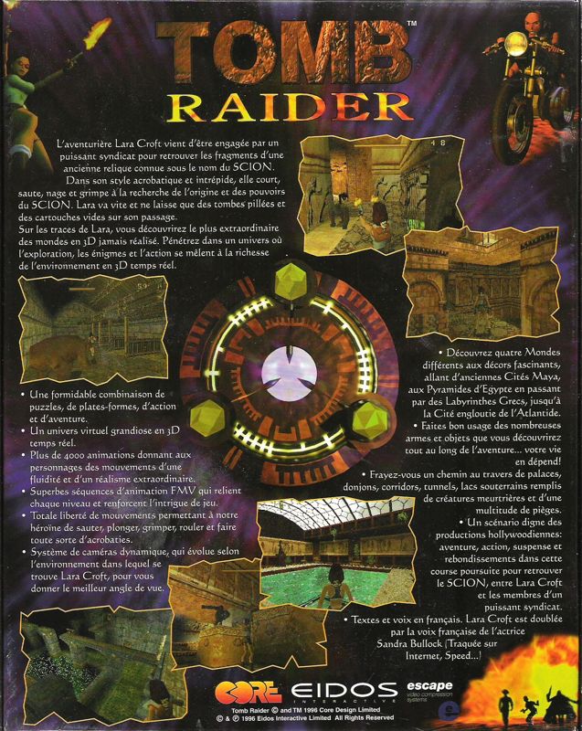 Back Cover for Tomb Raider (DOS)