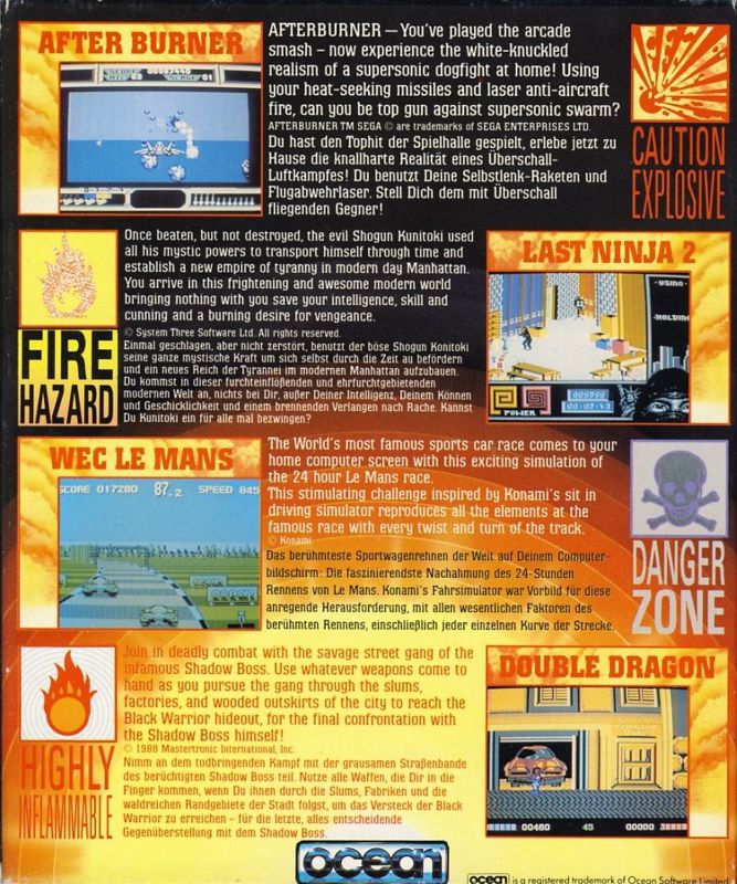 Back Cover for 100% Dynamite (Commodore 64)