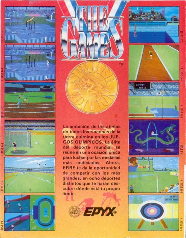 Back Cover for The Games: Summer Edition (ZX Spectrum)