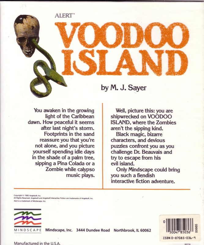 Back Cover for Voodoo Island (Apple II)