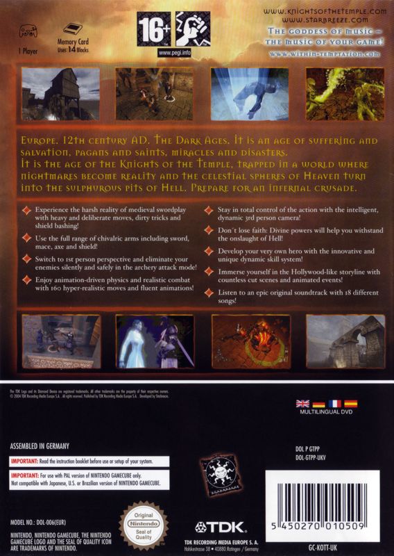 Back Cover for Knights of the Temple: Infernal Crusade (GameCube)