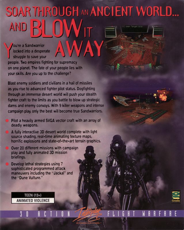 Back Cover for Sandwarriors (DOS)
