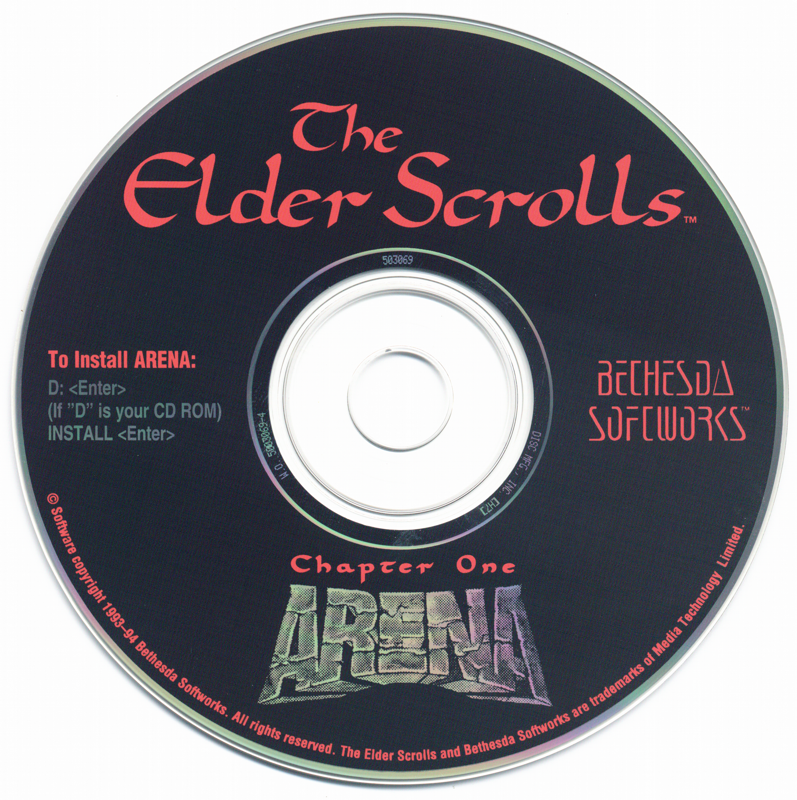Media for The Elder Scrolls: Arena (DOS) (CD-ROM release)