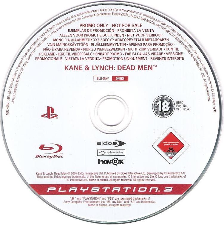 Media for Kane & Lynch: Dead Men (PlayStation 3): Promo Disc